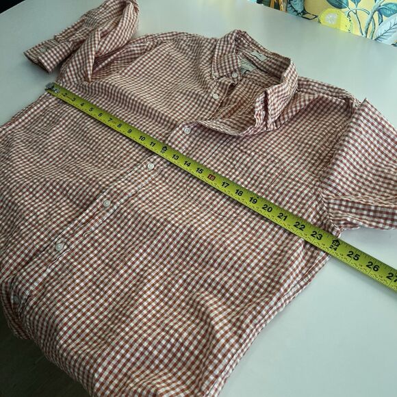 J.Crew Mens Button Shirt Xl Classic Fit Check Long Sleeve Seersucker Org Cotton - Picture 7 of 8